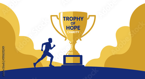 A Gold Trophy Conceptualizing Hope and Charity in a Modern And Vibrant Design