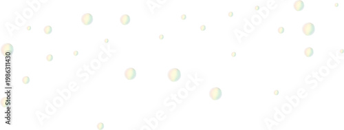 Iridescent transparent soap bubbles floating in the air. Clear water spheres isolated on a checkered background