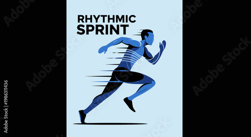 A Dynamic Depiction Illustrating the Essence of Powerful Rhythmic Sprinting Movement