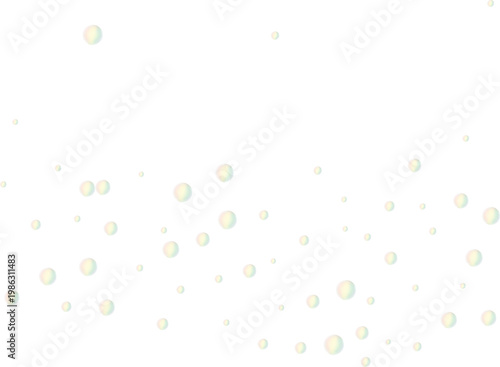 Realistic transparent soap bubbles floating. Iridescent water spheres isolated on checkered background