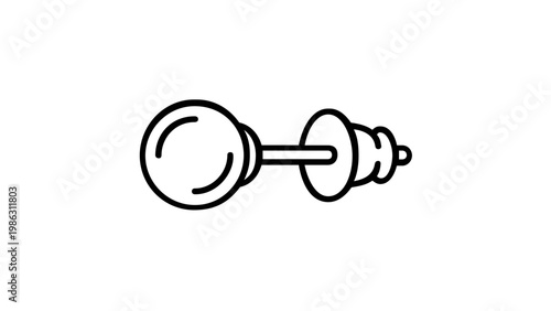 Minimalist stud earring vector icon illustration featuring a classic ball design with a butterfly clutch back. Elegant line art for jewelry retail, fashion branding, and accessory catalogs.