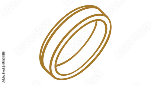 Elegant gold wedding band ring vector icon illustration. Minimalist flat line art jewelry piece for marriage, engagement, or fashion design. Scalable AI-generated graphic on white background.