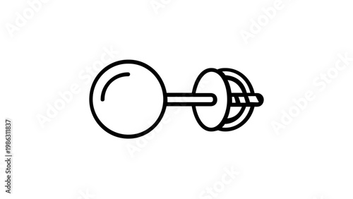 Minimalist stud earring vector icon illustration featuring a classic ball design with a secure butterfly back. Scalable black line art for jewelry, fashion, beauty, and accessory branding.