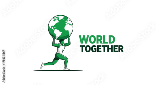 A Person Carrying The World Globe, Promoting Global Unity and Togetherness Concept