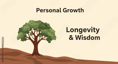 A Tree Illustration Representing Personal Growth, Longevity, and the Acquisition of Wisdom