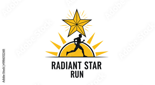 A Silhouette Runner Under A Glowing Star Representing An Energetic Race Event