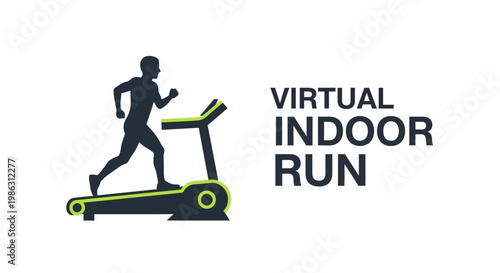 A Silhouetted Runner On A Treadmill Depicting Virtual Indoor Run Activity