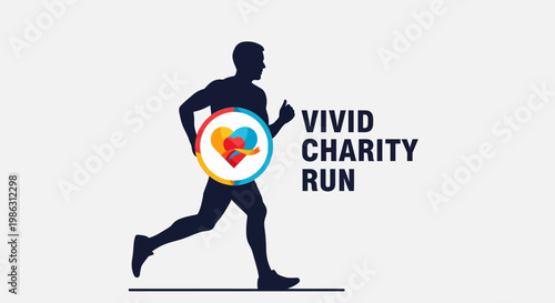 A Silhouetted Runner Symbolizing a Charity Event, Embodying Support and Generosity