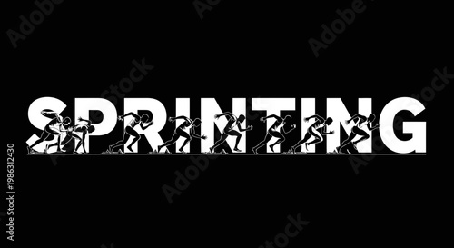 Abstract Athletes Sprinting In A Stylish Visual Depicting Rapid Movement And Competition