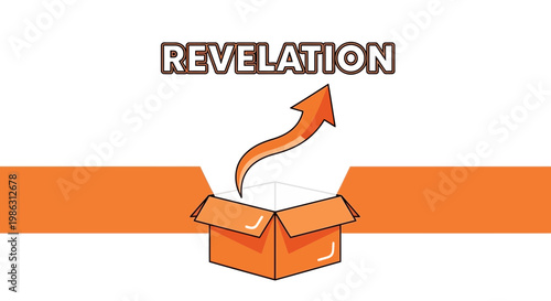 Abstract Concept of Revelation Emerging From A Mystery Box Illustration Design
