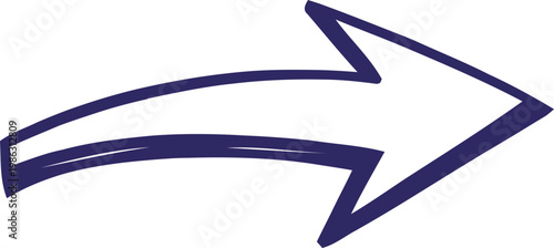 Sketch arrow pointing towards the right, conveying direction and movement in a playful graphic style