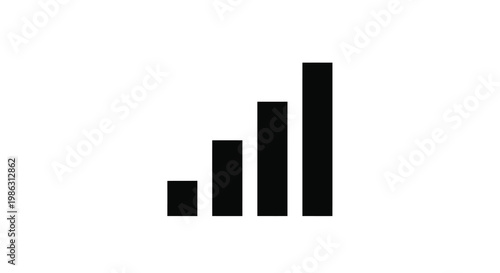 Simple black bars depicting increasing signal strength or data levels