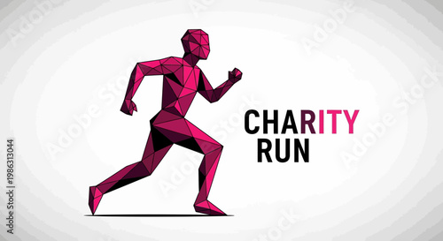 Abstract Runner For Charity Event And Fundraising Campaign