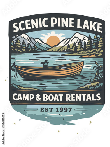 grunge rubber stamp camp & boat rentals