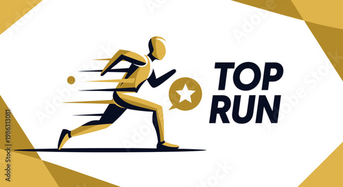 Abstract Runner Silhouette Concept Depicting Fast Movement And Speed, Symbolizing Top Performance