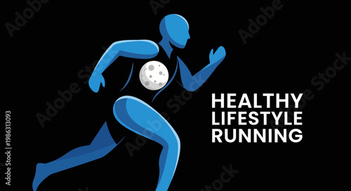 Abstract Runner Silhouette Illustrating Health, Fitness, And An Active Lifestyle