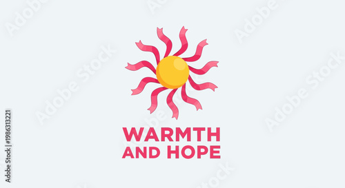 Abstract Illustration Symbolizing Warmth and Hope Conceptual Design for Positive Messages