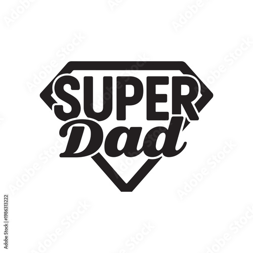 Super Dad Hero Shield Typography Father Day Superhero Gift Design