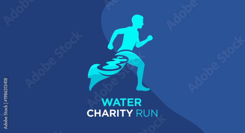Abstract Water Charity Run Symbolizing Vitality And Community For A Greater Cause