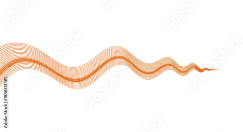 Abstract Wavy Line Design Featuring Light Brown Hues and Simple Composition on White Background