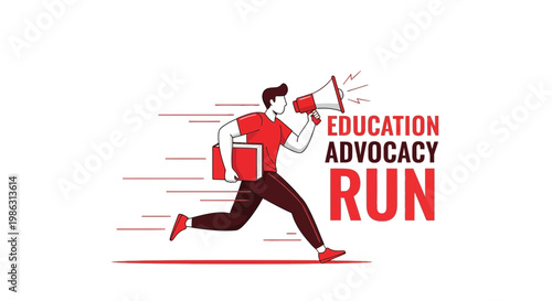 Action Oriented Illustration of Education Advocacy Campaign Concept for Effective Awareness