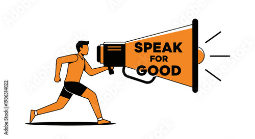 Activist Amplifying Message, Propagating Positive Change, Expressing Goodness Effectively