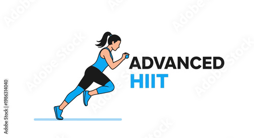Advanced HIIT: Dynamic Fitness Illustration Depicting Intense Workout and Sprint Training