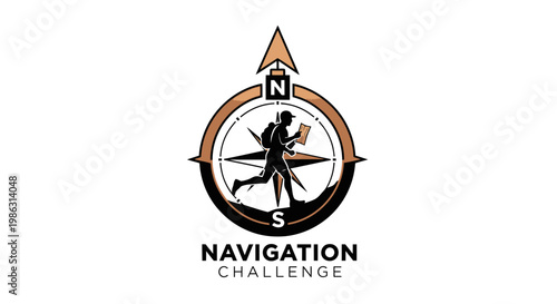 Adventure Navigation Challenge Compass Icon Logo Design