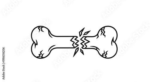 Broken Bone Icon Vector Illustration