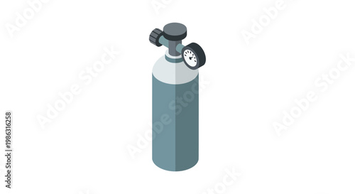 Industrial Gas Cylinder with Pressure Gauge and Regulator
