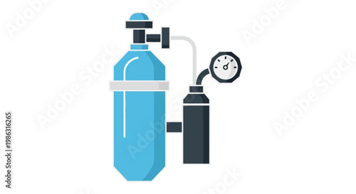Industrial Pressure Vessel with Gauge - Water Filtration System Icon