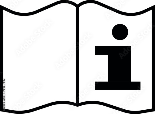 Obraz na plátně Book icon with letter “i” – information, education symbol, knowledge logo
