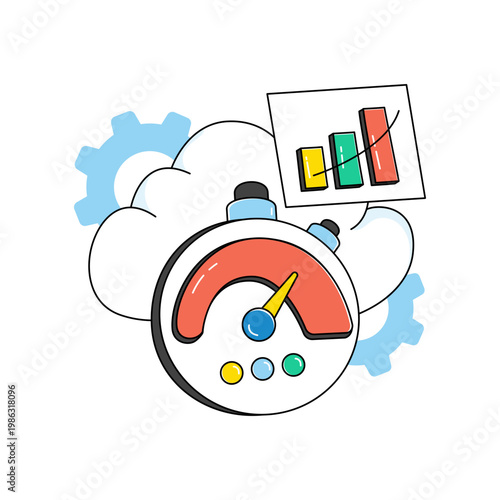 Modern design icon of cloud speed test