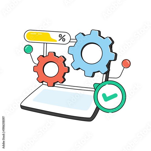 icon of system update in doodle design available for instant download 