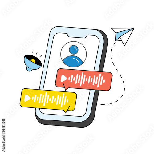 Trendy design icon of mobile voice message 