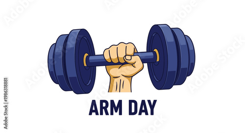 Arm Day: Illustrated Image Depicting a Hand Gripping a Dumbbell for Fitness Enthusiasts