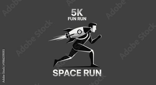 Astronaut Runner With Rocket Propulsion for a Unique 5K Space-Themed Fun Run Event