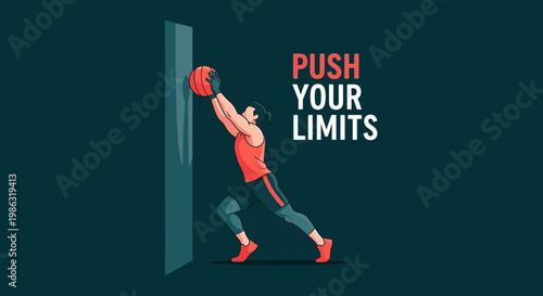 Athlete Pushing Limits Through Training and Determination in Wall Ball Workout