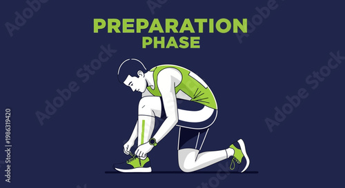 Athlete Preparing For a Race, Tying Their Laces During The Preparation Phase