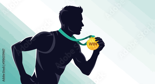 Athlete Celebrates Triumph After Winning Gold Medal and Achieving Excellence