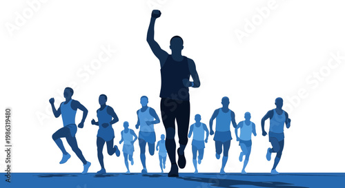 Athlete Celebrates Triumph In Front of Group, Displaying Determination and Victory