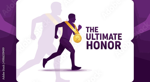 Athlete Celebrates Triumph with a Medal Representing The Ultimate Moment of Victory