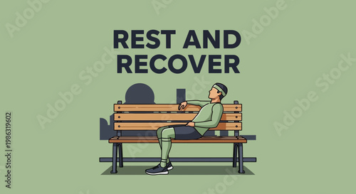 Athlete Relaxing and Resting After Training in Park, Achieving Ultimate Wellness