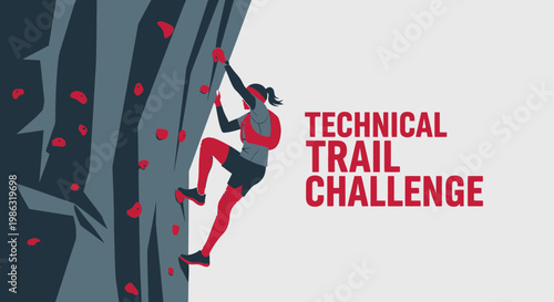 Athletic Ascent Trail Challenge Sport Illustration