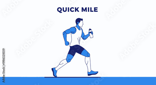 Athletic Individual Embarking On A Swift And Vigorous Sprint With Hydration Bottle