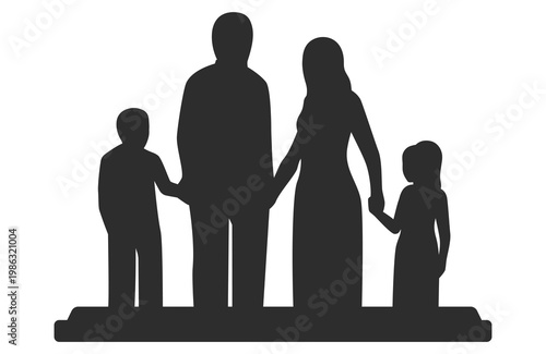 Family concept illustration in silhouette style.
