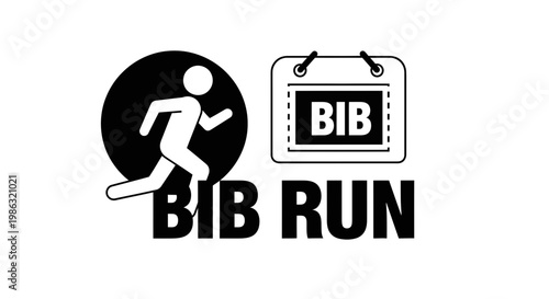 Bib Run Icon: Sporting Event Symbol Representing the Pursuit of Athletic Perseverance
