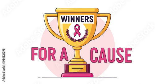 Award Trophy Recognizing Winners For Breast Cancer Awareness And Supporting a Good Cause