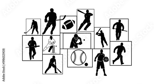 Athletic Silhouette Spectacle Showcasing Diverse Sports and Vigorous Physical Activity