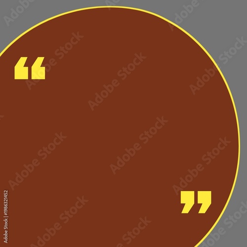 Blank graphic template icon with dark brown circle and yellow border, commonly used for quotes or social media posts.